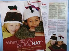 Knitting pattern for Childrens Christmas hats (Original magazine pullout)