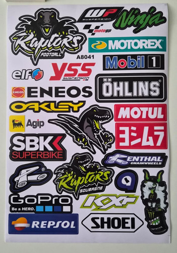 Motorbike sticker sheet - sheet, a4