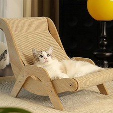 Sisal Cat Scratcher Lounger Sofa Cardboard Kitten Scratching Post Pad Sleep Bed-