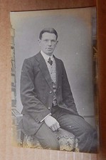 Postcard Studio shot of young Man 1920's suit waiscoat 1920's fashions unposted