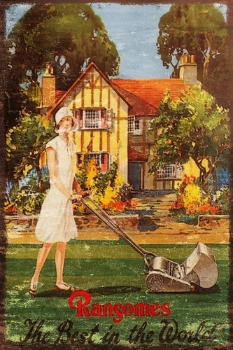 Vintage lawnmower home garden - home,