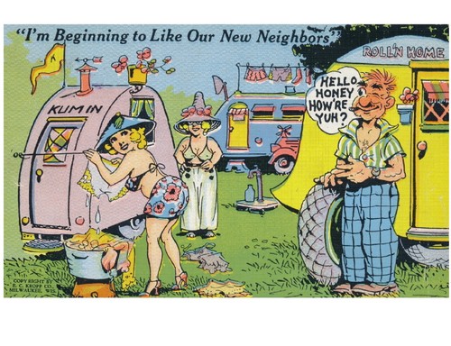 Vintage travel trailer art - travel,