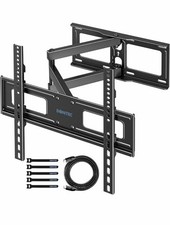 TV Wall Mount for 27-55 Inch LED LCD Flat & Curved TVs, Swivels Tilts Arm BONTEC