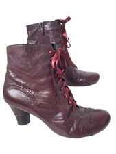 Bertie Womens Burgundy Leather