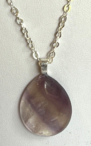 Fluorite teardrop cabochon - fluorite,