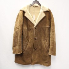 Mens RICHARD DRAPER Brown Suede Sheepskin Buttoned Jacket Size LARGE S14