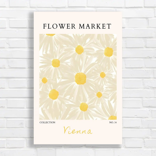 Cheerful daisy flower canvas - cheerful,