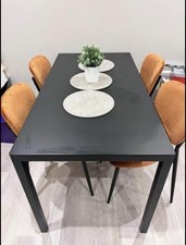 Steel six seater - steel, table