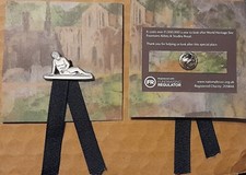 National Trust FOUNTAINS ABBEY Dying Gladiator Charity Pin Badge 