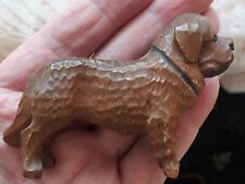 THREE CARVED WOOD  ST BERNARD DOGS WOODEN ST BERNARD DOG ORNAMENTS