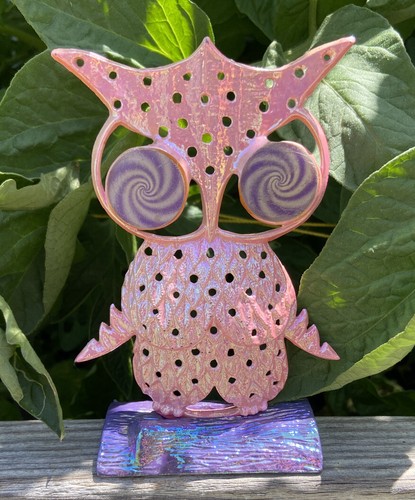 Vintage metal owl - owl, earring