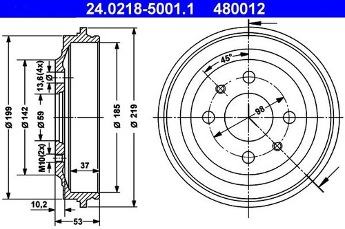 Brake drum for - for, abarth