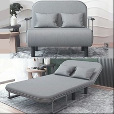 Double Fabric Sofa Bed Sleeper Couch Sofabed Settee Recliner Beds Folding Grey