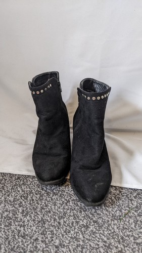 Black studded ankle boots - studded, size
