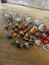 Vintage 1960s 70s Job Lot Of Kitch Christmas Decorations Baubles X34