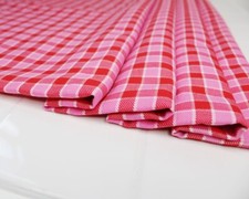 Tartan Fabric - Pink & Red
