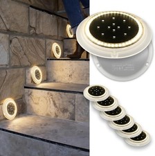 Solar Deck Lights, 8PC Round