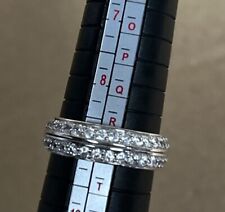 Diamonique Tova Set Of 2 Stacker Silver CZ Rings; Unused; Size S