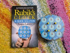 Rubik's Clock Puzzle Game 1988 Edition &Authorised Edition Solution Book Vintage