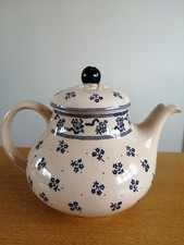 Laura Ashley Johnson Bros Blue Petite Fleur Tea Pot Ironstone Vintage 1970's