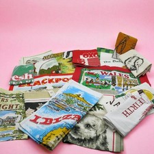 BUNDLE 4 JOB LOT VINTAGE TEA TOWELS X 16 UPCYCLING CRAFTING