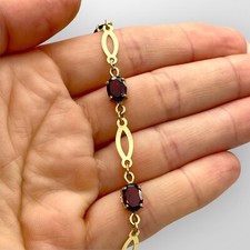 Gold Bracelet Garnet 9carat