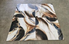 TILES JOBLOT 39: Black Gold Cream Liquid Marble 60x60 Gloss Porcelain Tiles 30m2