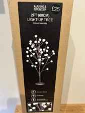M&S Christmas XMAS 2ft 60cm Light Up Tree