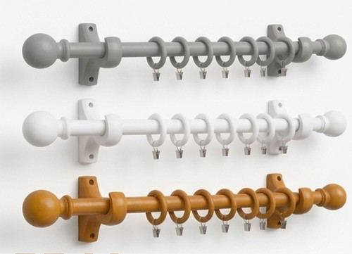 Wooden curtain pole set window - wooden,