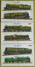 Vintage GIANTS OF STEAM Locomotive Prints Train Engine Railway Art Posters