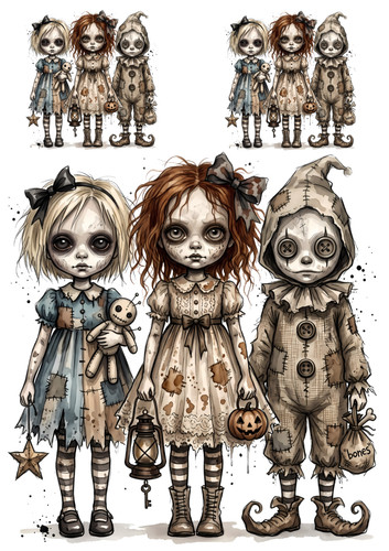 Creepy dolls halloween - creepy, dolls,