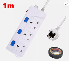 1M 3Gang Way UK Mains Plug