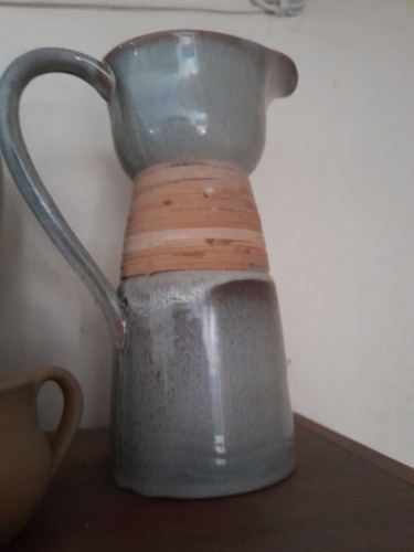 Elegant grey stoneware vase - grey,