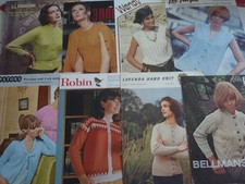 8 x Vintage Knitting Patterns Job Lot - for Ladies - Bellmans Robin etc.