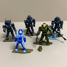 5pc Halo Mega Construx Fleetcom Warthog UNSC Spartan Vannak Kai Master Cheif 117