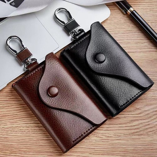 Leather key wallet zipper - key,