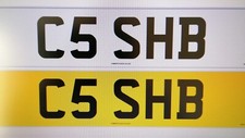 PERSONALISED CAR REGISTRATION NUMBER FOR SALE ON DVLA OFFICIAL  DOCUMENT C5SHB