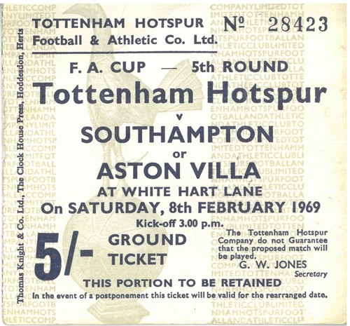 Ticket tottenham hotspur - ticket, vs