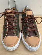 All Star Converse Wool/leather/corduroy Trainers Khaki Green Mens 5/6 Women 7