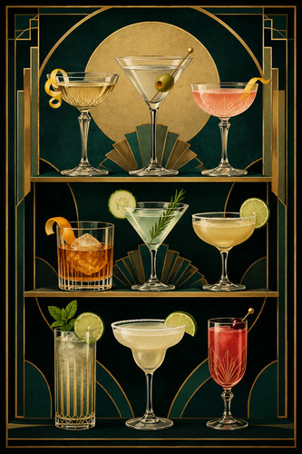 Art deco cocktail glass - deco,