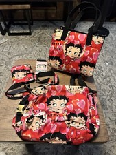 Betty Boop Pink and Red official king features 2 bag set with purse