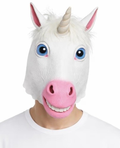 White latex unicorn horse head - unicorn,