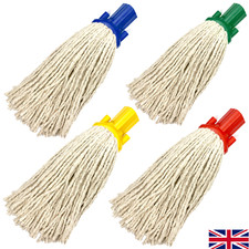 Cotton Mop Heads Replacement Colour Coded Floor Heavy Duty Socket Head Universal