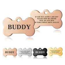 Dog Tag Engraved Personalised Pet Tags ID Tags Engraved Name Collar Tag Bone