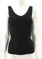 DKNY Women's Black Ribbed Sleeveless Tank Top Size S Small - Good Used