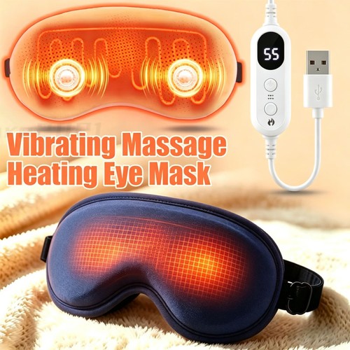 Heated massage eye mask - heated,