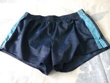 Vintage Men's Navy Running Shorts - Unstretched waist 32",  Fully Stretched 38" 