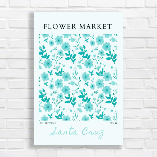Floral delight botanical - floral, teal