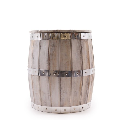 Beer barrel stool whitewash - stool,