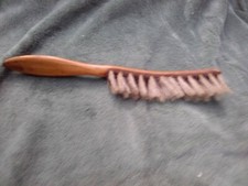 Vintage Wooden Curved Crumb Or Hat Brush Pure Natural Bristles 